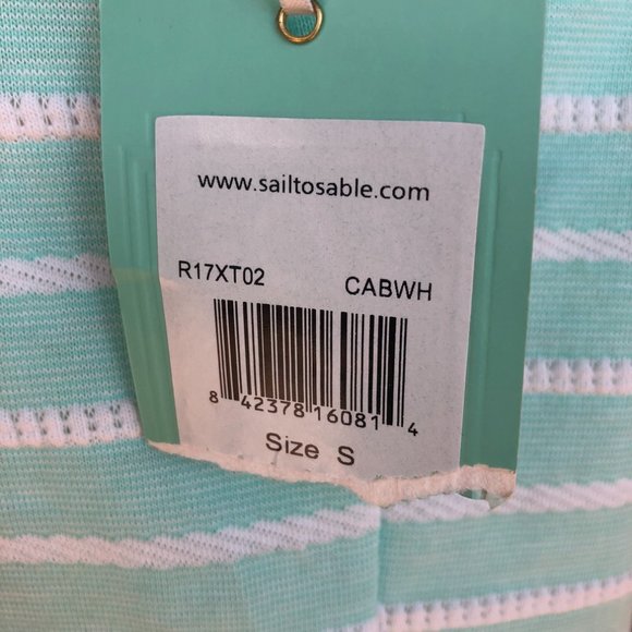 Sail to Sable Short Sleeve Textured Stripe Dress Cabbage Sz S - Picture 8 of 14